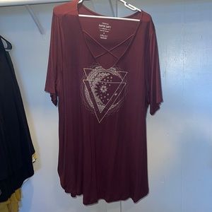 Maroon V-neck